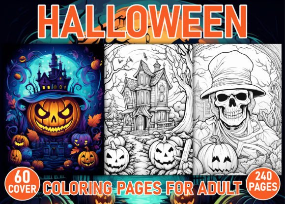 240 Halloween Coloring Pages for Adult