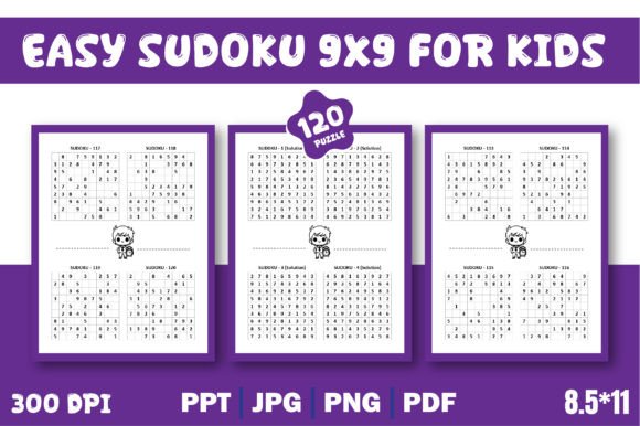 Easy Sudoku 9X9 for Kids with Solutions
