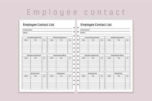 Employee Contact List KDP Interior: A Practical Resource for Your Business