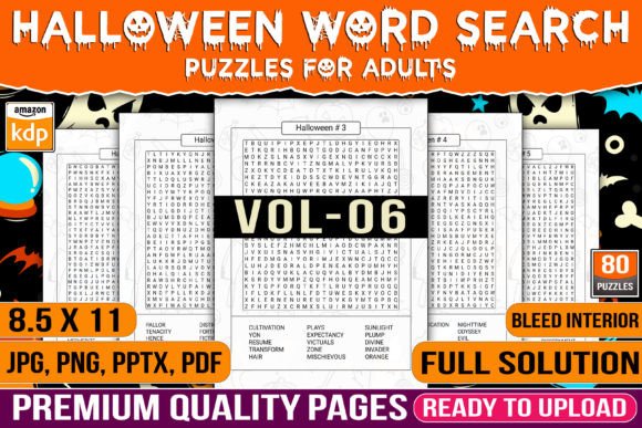 Halloween Word Search for Adults Vol-06: A Spooky and Stimulating Puzzle Collection