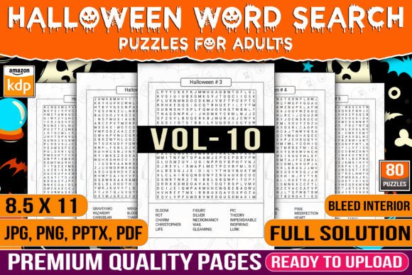 Halloween Word Search for Adults Vol-10