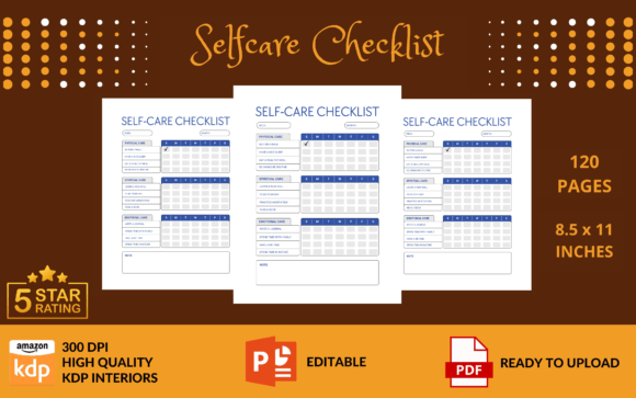 Selfcare Checklist KDP Interior: A Complete Guide to Creating and Using Your Own Self-Care Resource