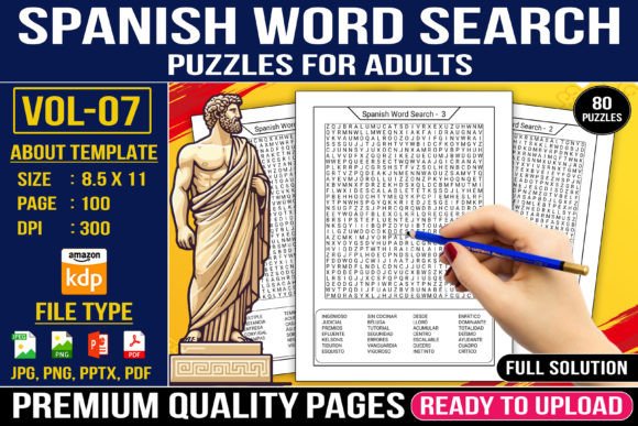 Spanish Word Search Large Print Vol-07: A Fun and Educational Puzzle Experience for Adults