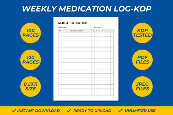 Weekly Medication Log Book KDP Interior: A Practical Tool for Managing Health