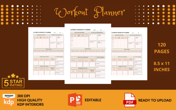 Workout Planner KDP Graphic Interior: A Practical Tool for Your Fitness Journey